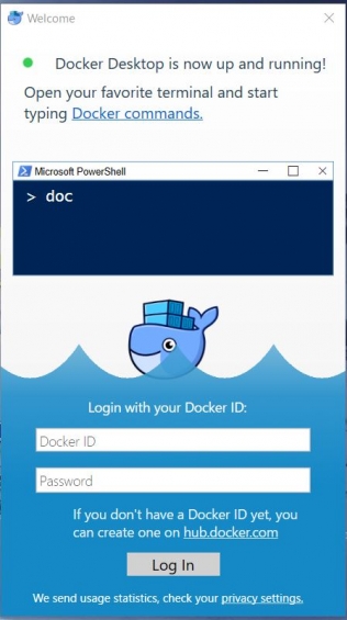 dockerのwelcome画面